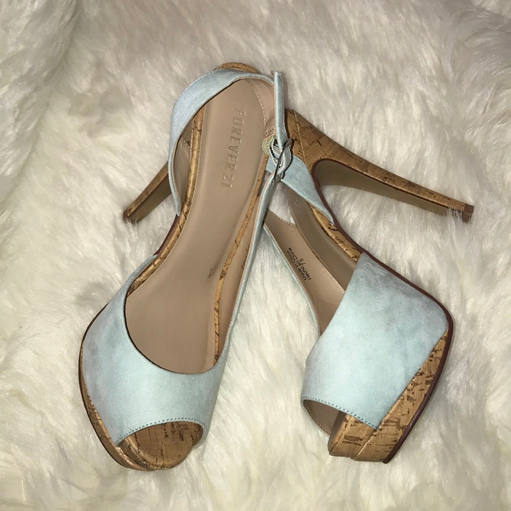 Candy Baby Blue Peep Toe heels